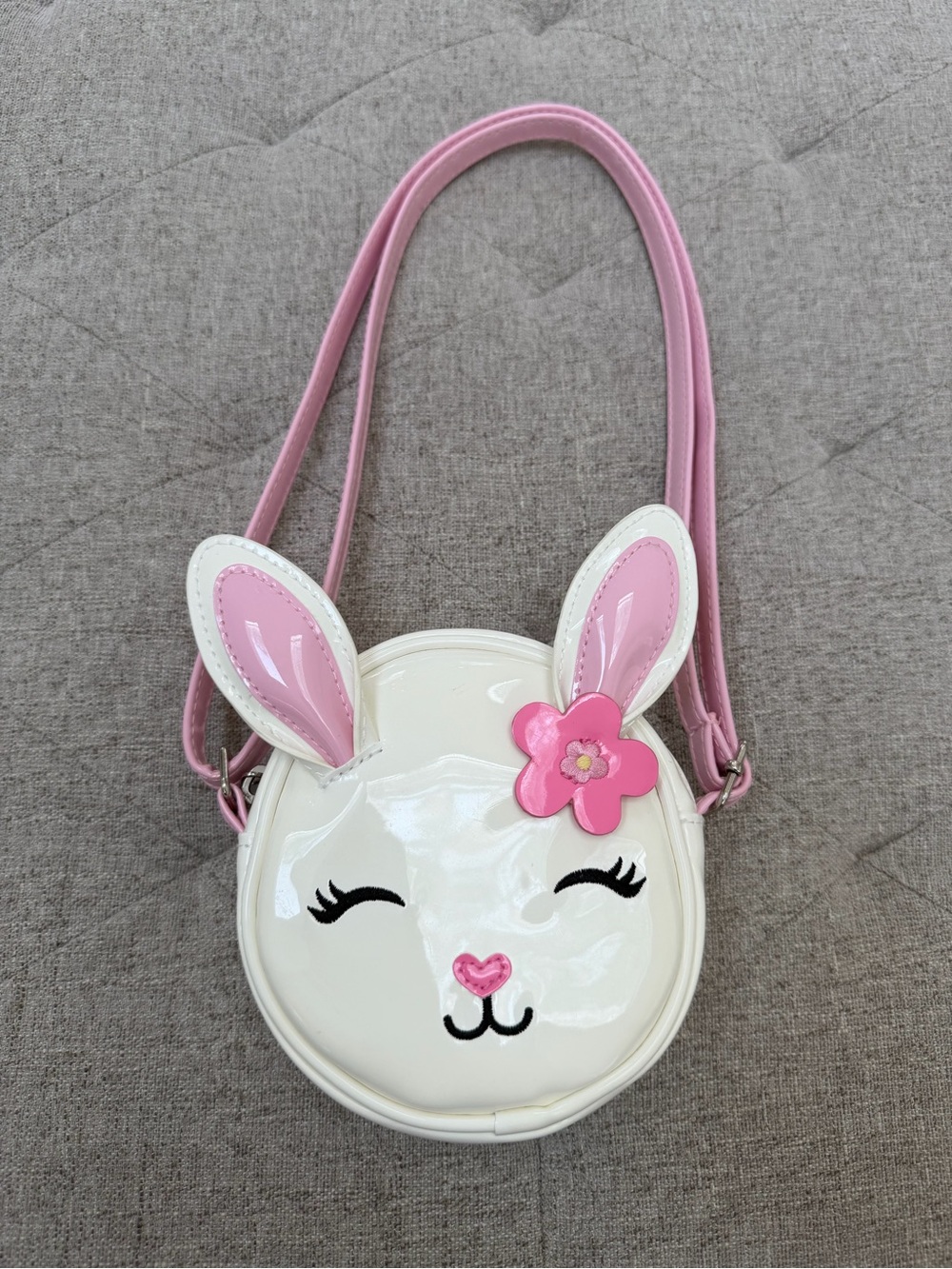 EUC GYMBOREE WHITE EASTER BUNNY FLORAL PURSE GIRLS NOVELTY BAG RABBIT PURSE